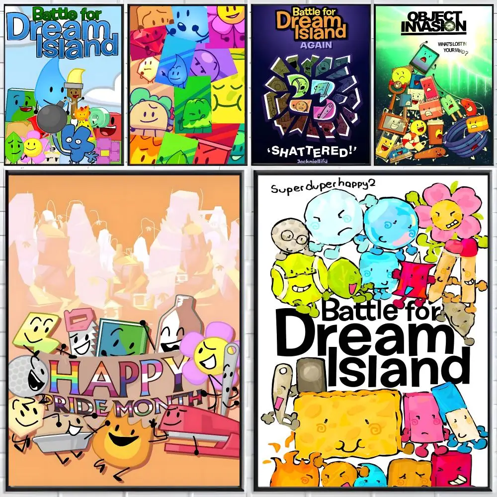 animation objectshow B-Battle for Dream Island Poster Distinct Home Decor Concepts Chic Indoor Art Pieces
