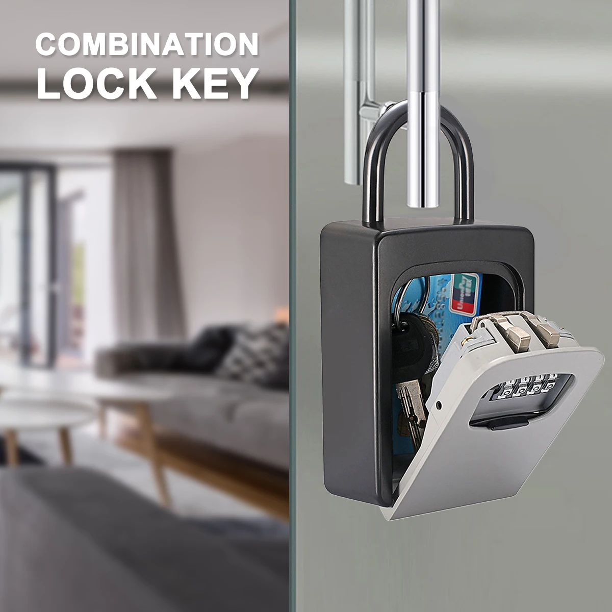 Combinatie Lock Key Stevige Key Lock Box Key Kluis Stevige Resettable Code 4 Digit Combinatie Sleutel Opslag Draagbare Slot doos