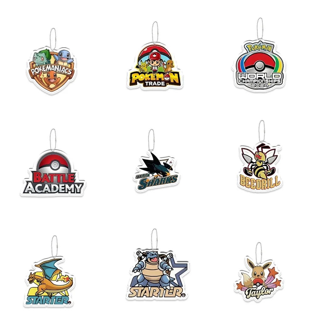 

DIY Pokemon Logo Acrylic Key Chain Backpack Pendant Charizard Blastoise Poké Ball Eevee Anime Peripheral Collection Holiday Gift