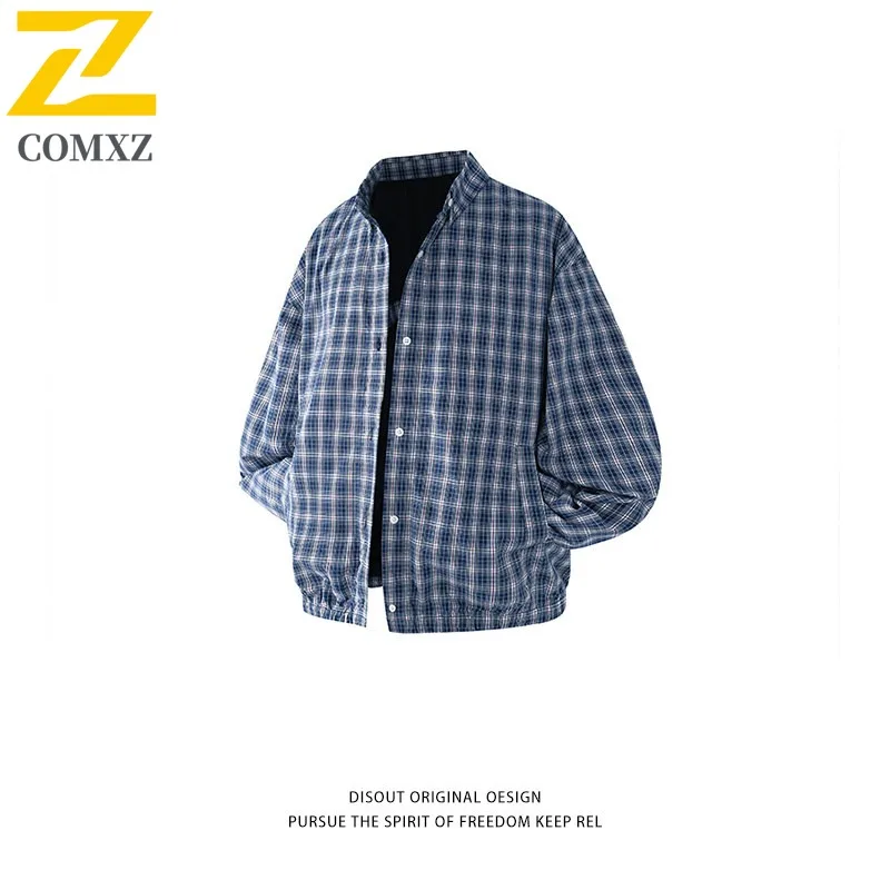 

COMXZ Premium Men Jacket Retro Print Design Adventure Lightweight Coat Casual Streetwear Style Windproof Spring Autumn Garment