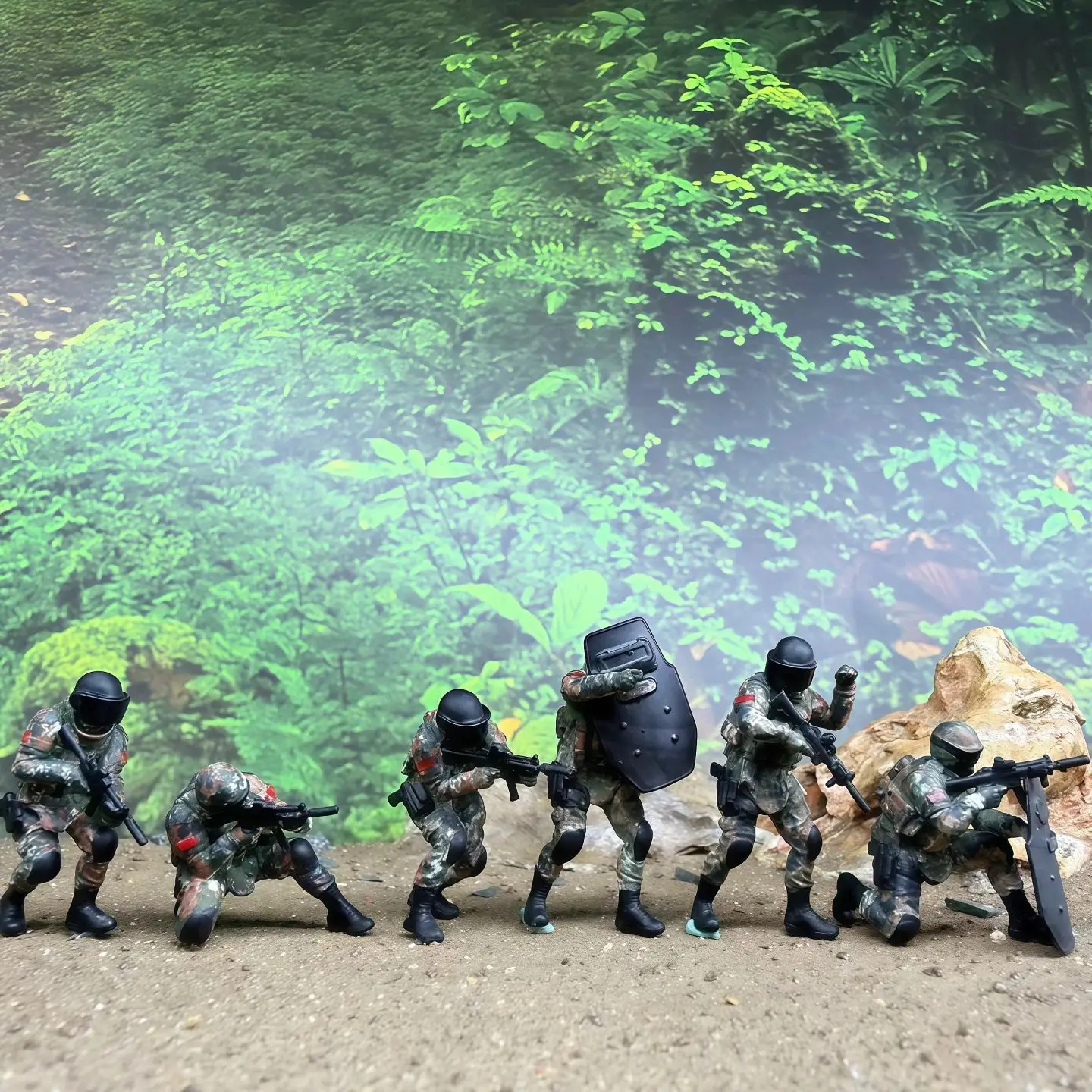 1/64 Miniature Scenes Military Figures Special Operations Teams Model Figures Decoration