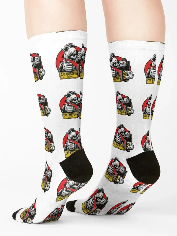 ALF - Cat busters Calcetines tenis dibujos animados Toe deportes Calcetines de hombre para mujeres Hombres