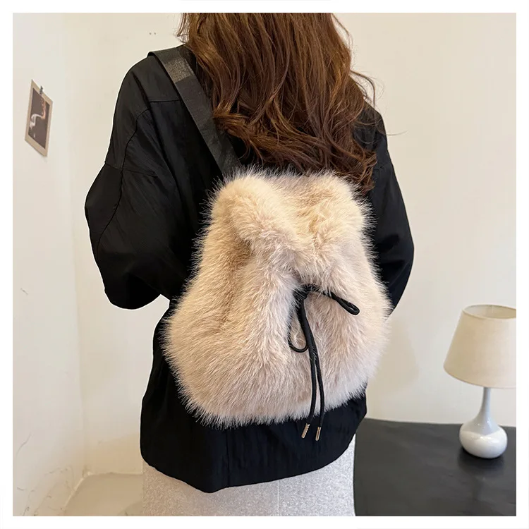 Autumn Winter New Plush Backpack Fashion Student Versatile Large Capacity Backpack
