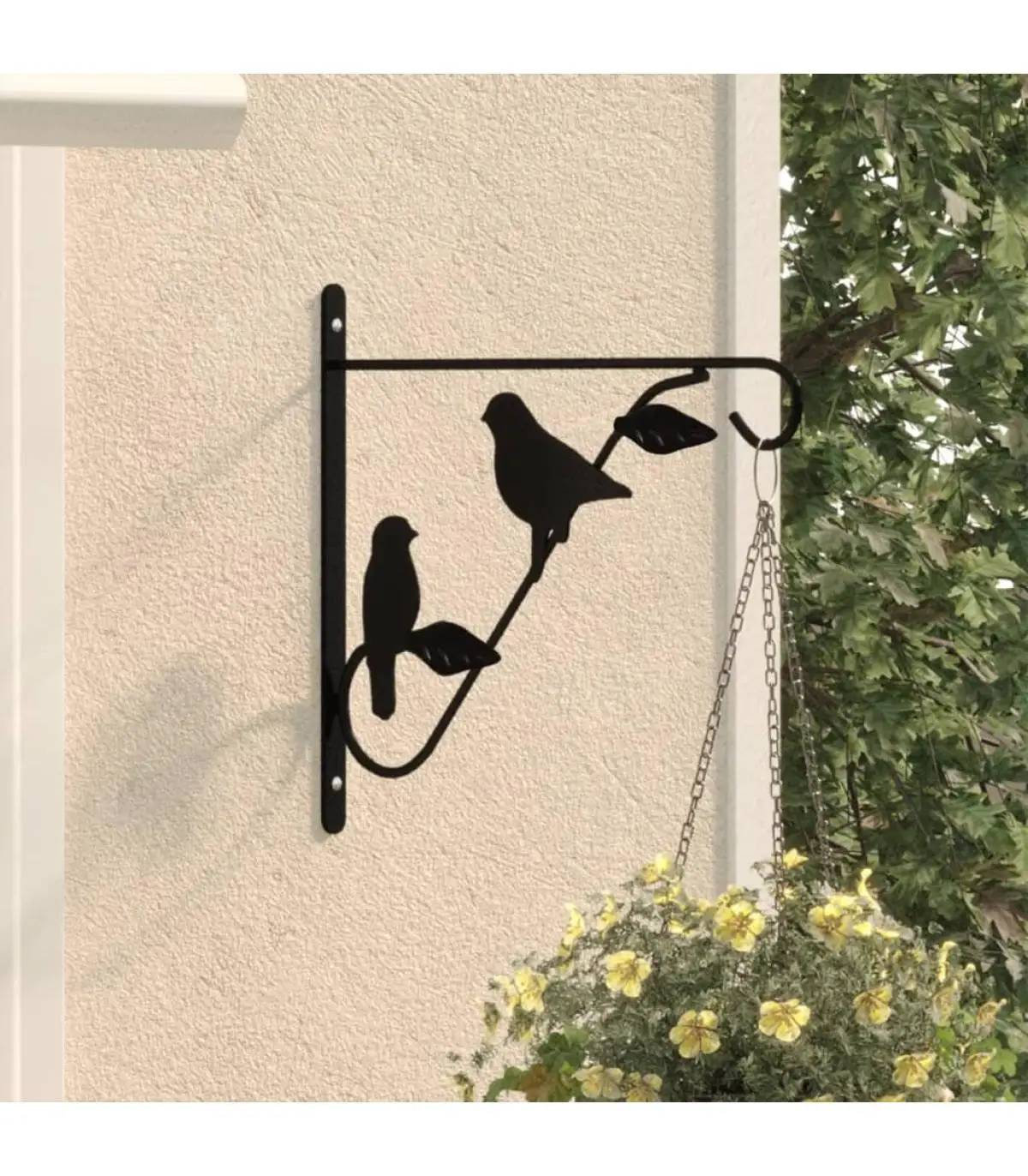 4 PCS Black Steel Hanging Baskets Stands and Plant Stands