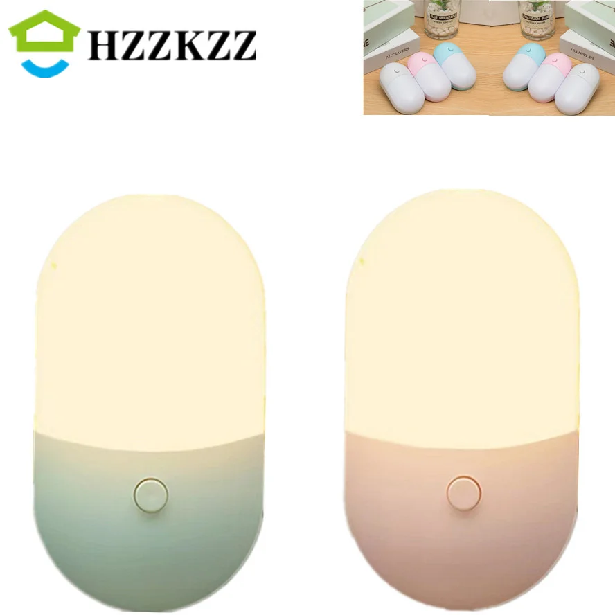 

1 PCS AC85-265V LED Night Light Saving LED Light Control Induction Night Lamp EU US Plug Night Light For Dual color temperature