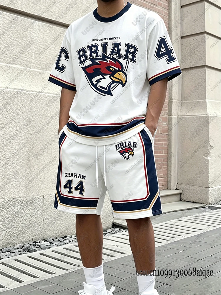 

Summer Men Tracksuit Sets Campus Briar University Hockey Jersey+Shorts Set Graham 44 22 DI LAURENTIS 66 Tucker46 Tops Man Suits