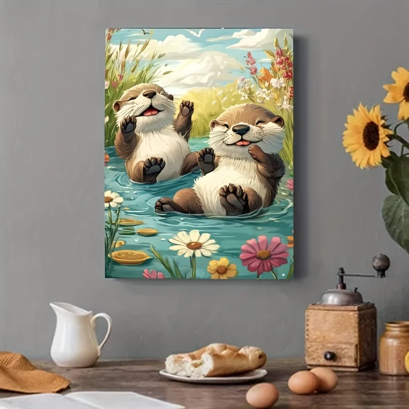 500/1000/1200/2000 PCS Jigsaw Puzzles Two Lovely Otters Animals Family Activity Games for Gameroom Bedroom Gifts  Home Decor