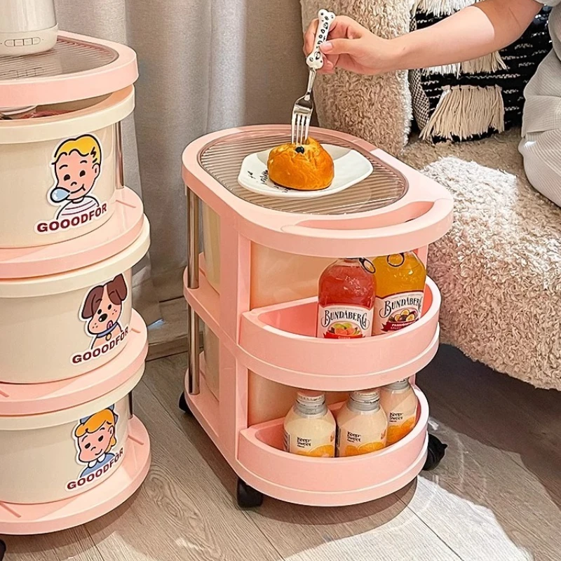 

Dopamine Trolley Snack Storage Rack Mobile Floor-Standing Multi-Tier Organiser for Home Living Rooms and Kitchens Furniture