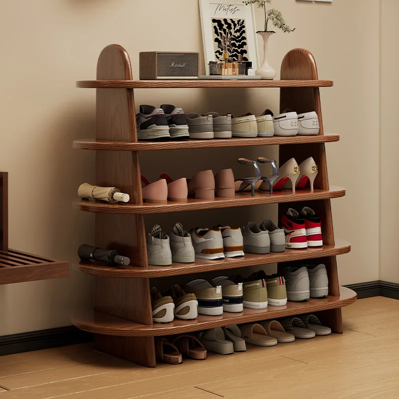 

Large Capacity Solid Wood Shoe Rack Vintage Home Entrance Cabinet For Small Houses Small Space Shoes Cabinet Storage