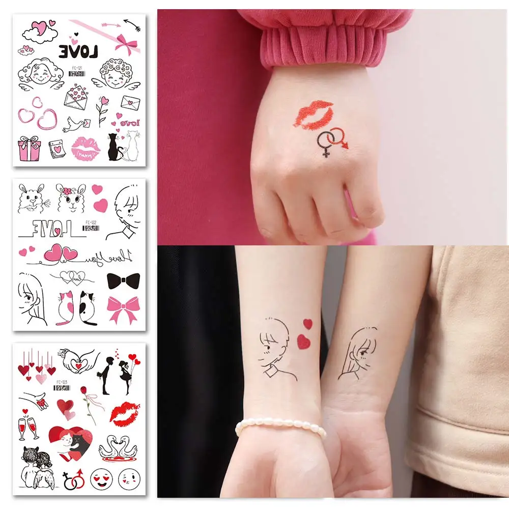 

Valentine's Day Tattoo Sticker Waterproof Temporary Tattoos for Women Wedding Anniversary Party Sweet CuteTatoo Girls