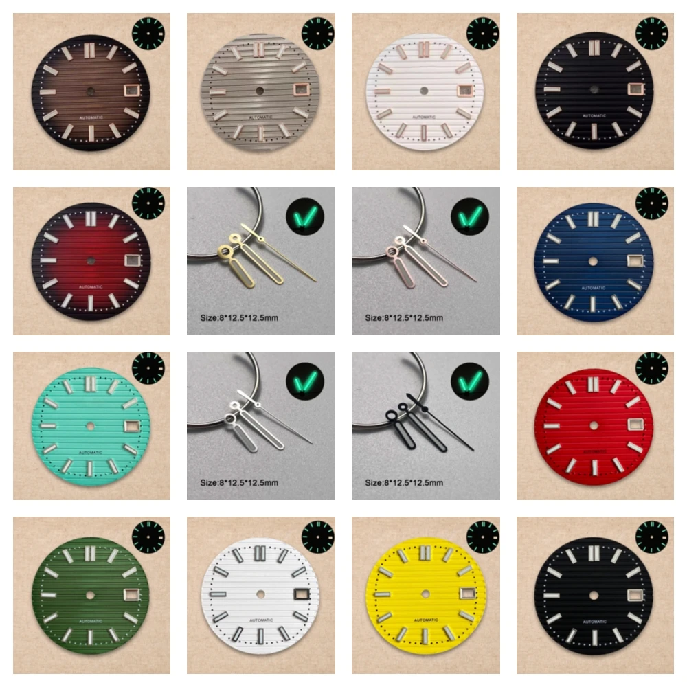جديد 30.5 مللي متر S شعار الطلب صالح NH35/NH36/4R/7S حركة الأخضر مضيئة شريط عالية الجودة ساعة مزدوجة تعديل الملحقات
