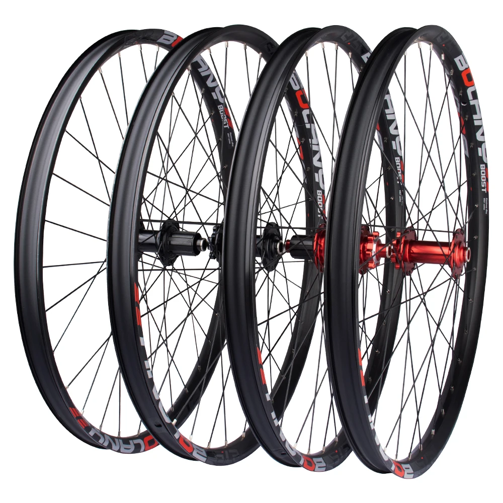 BOLANY MTB Boost Wheelset Thru-Axle 15*110mm 32H 14G HG XD 27.5 29 Inch Double Rim Disc Brake Wheelset Bicycle Accessories