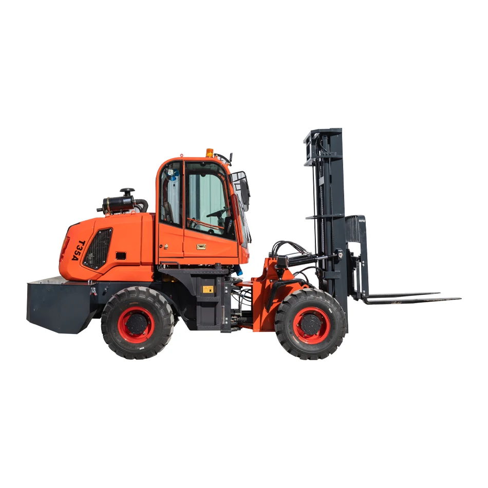 HWC-35A Off-road Wheel Forklift Diesel Forklift 3.5 Tons Mechanical Diesel Forklift 1.22 Meters Fork Color Support Customization