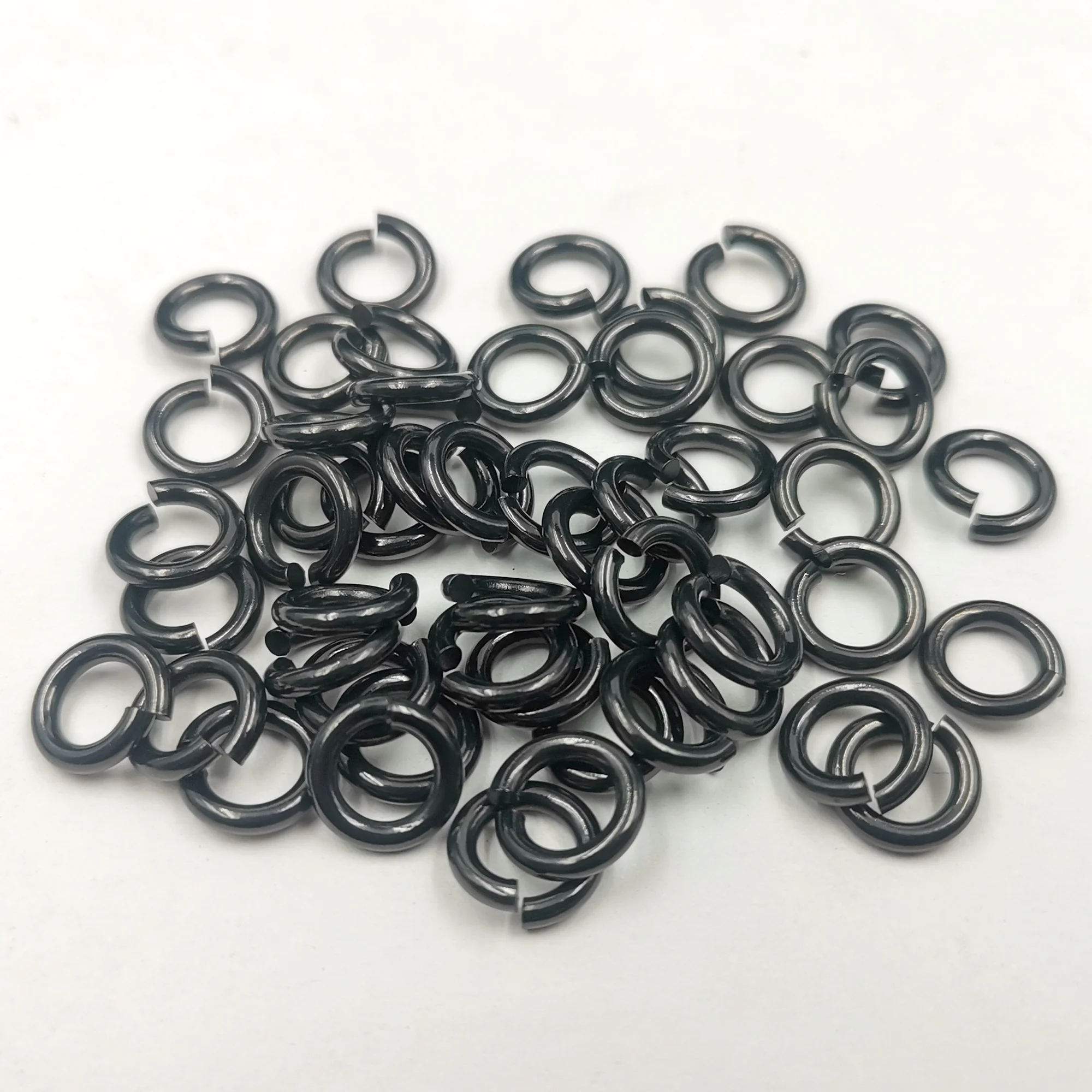 Lot 100pcs Black Cutting Circle Jump Ring Open Split Rings Strong Jewelry Finding Fit Chains Stainless Steel Accessories Big