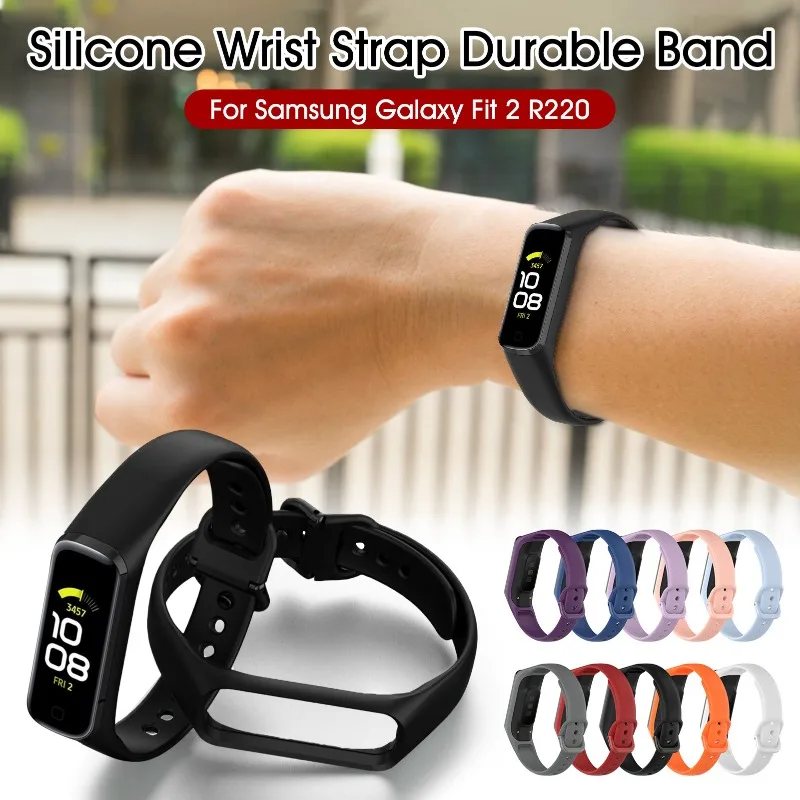 Tali Silikon Olahraga untuk Samsung Galaxy Fit 2 SM-R220 Gelang Pintar untuk Samsung Galaxy Fit 2 SM-R220 Tali Jam Tangan Pengganti