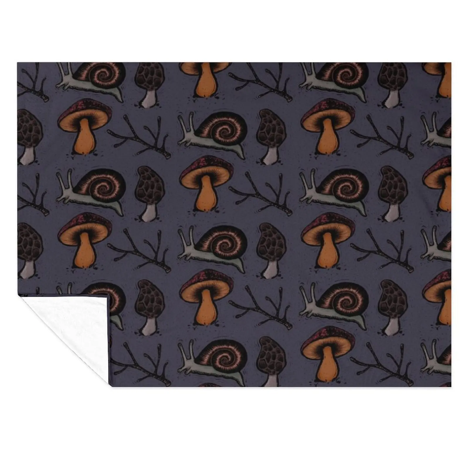 

Snails & Fungi Throw Blanket bed plaid Picnic Decorative Sofas Fashion Sofas Blankets