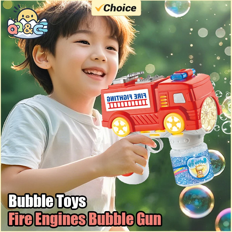 Elektrische bellenmachine voor kinderen Brandweerwagen Politieauto Model Zeepbellen Geweren Kinderen Kind Buitenspellen Feestspeelgoed Jongens Meisjes