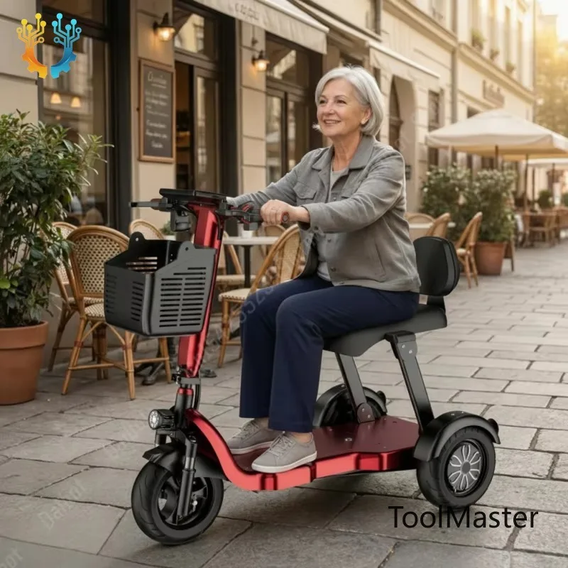 

【2026】Powerful Adult Folding Electric Scooter Long Seat 1000W 48V Mini Elderly Electric Tricycle Removable Battery Portable