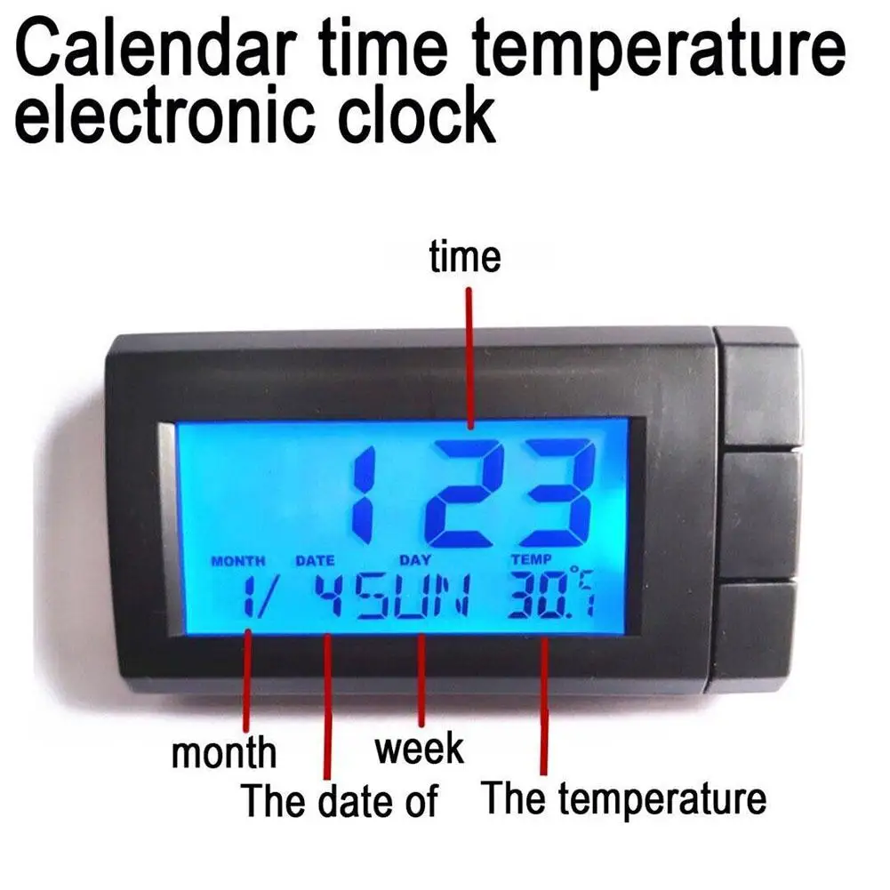 3 In1 Car Clock Time Watch Calendar Temperature Auto Backlight Digital Accessories Display Clocks Styling LCD Car Z5D3