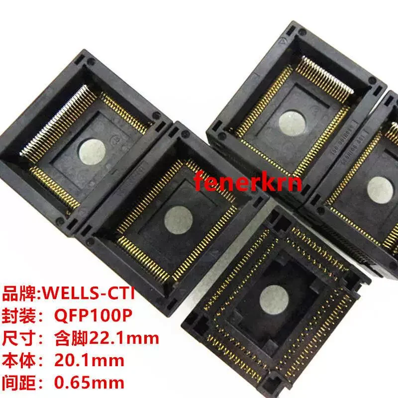 Opentop ซ็อกเก็ตทดสอบ WELLS-CTI 680H1001111-001 QFP100ซ็อกเก็ตในการเผาไหม้ IC การเขียนโปรแกรมอายุซ็อกเก็ตม้านั่ง