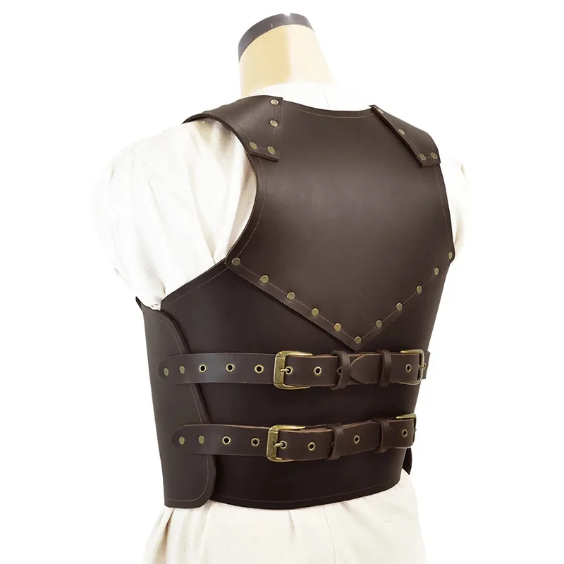 Cosplay Medieval Samurai Halloween Carnival PU Leather Stage Costume Armor Party Props Adjustable