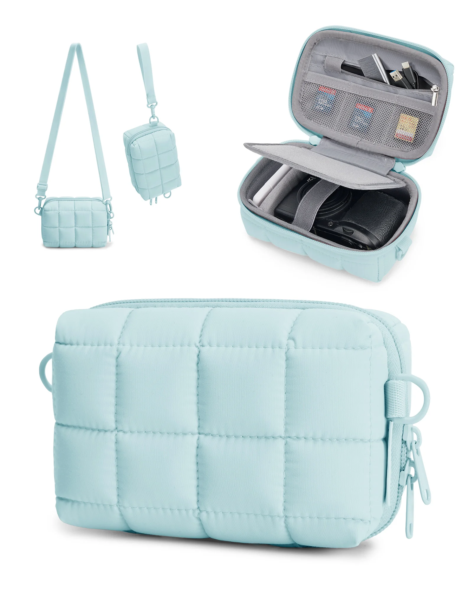 BAGSMART Kleine Digitalkameratasche, leichte, wasserdichte Fotografentaschen für Canon PowerShot Sony DSCW800 DSCW830 GoPro – Detail 23