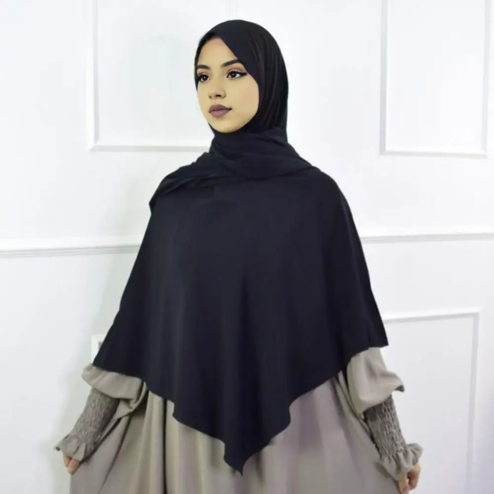 

Middle East Scarf Dustproof Sun Protection Headscarf Solid Color Shawl Style Headscarf Wavy Pleated Fabric Outdoor Head Wrap