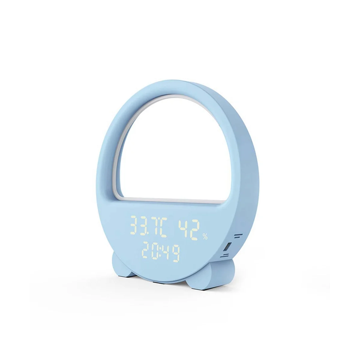 

Intelligent Temperature and Humidity Time Display Sound-Controlled Wake Up Night Light Phantom Ambient Light Blue