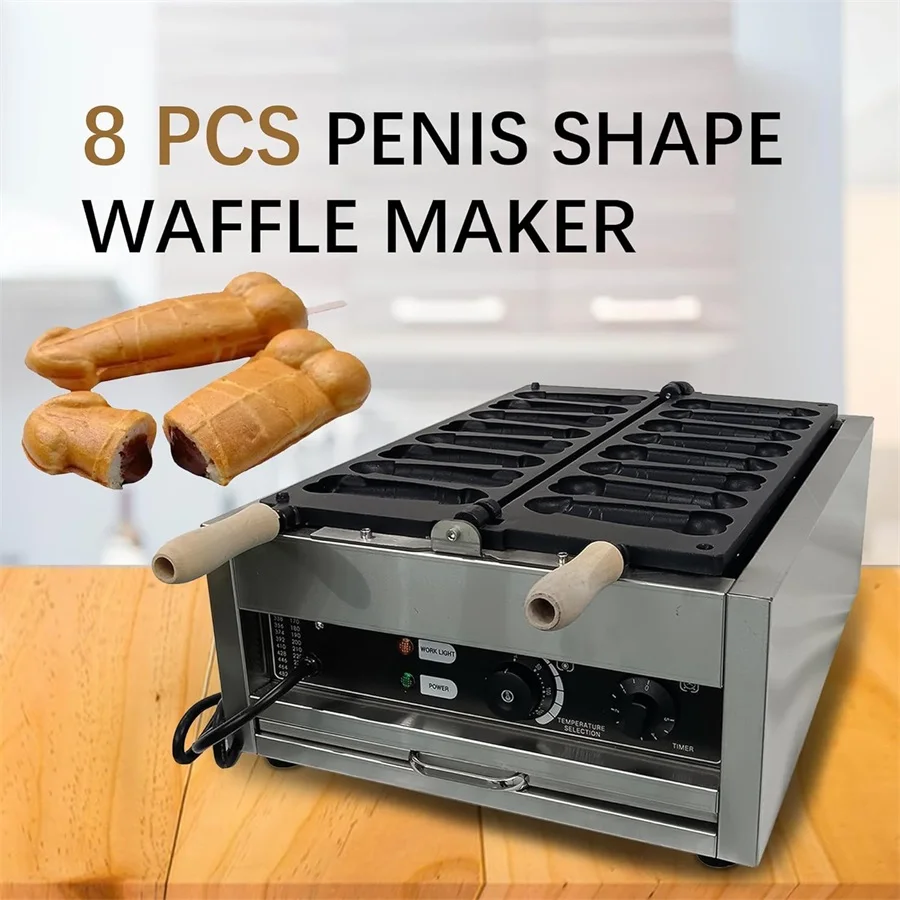 Mvckyi 8 Pcs Waffle Maker Commercial Strange Shape Waffle Machine/Iron Stick Baking Machine/Hot Dog Machine/Bubble Waffle Maker