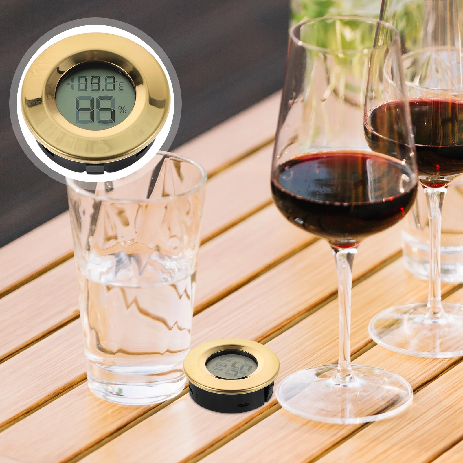 

Thermometer Cigar Hygrometer Golden Lcd Temperature Humidity Meters Electronic Indoor Home Reptile Mini Outdoor