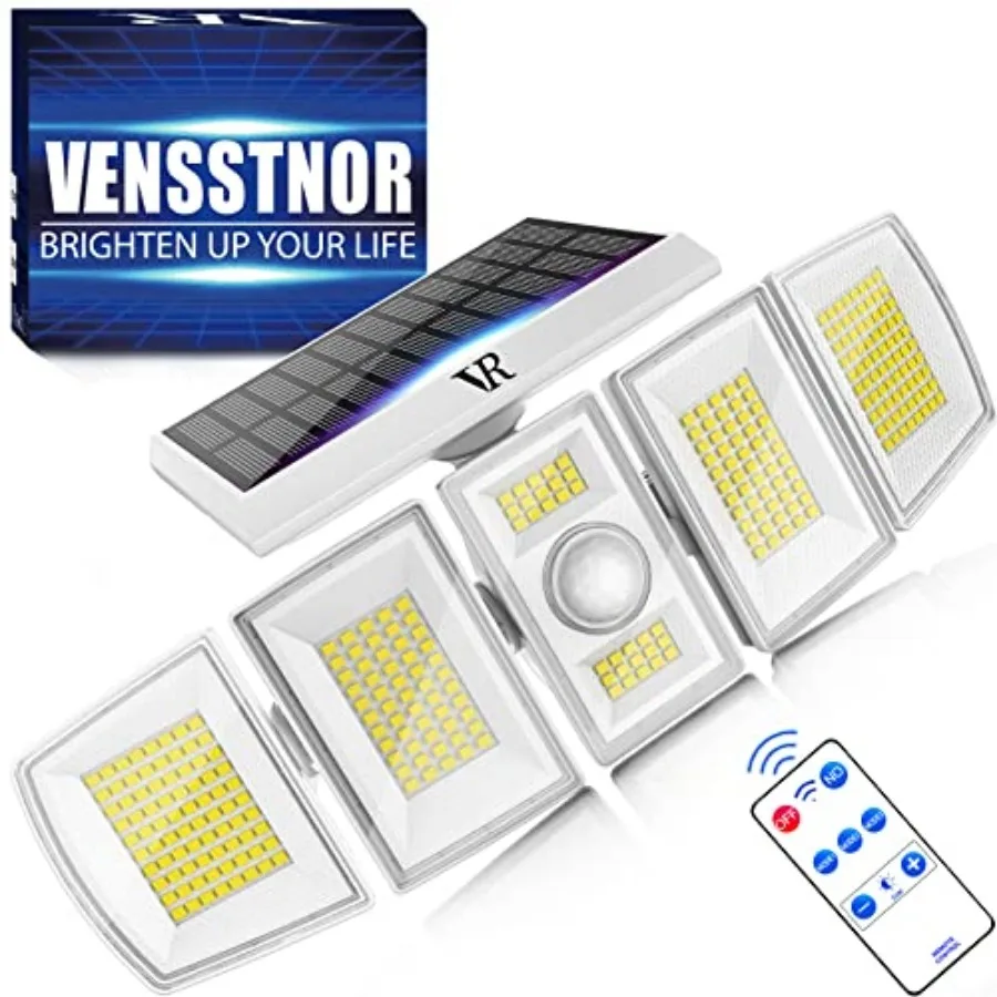 

Солнечные светильники для улицы с датчиком движения - в 400 раз ярче, 7000K, 3000 лм, 5 уровней яркости, 3 режима освещения, 2400 мАч, 360° ° Широкоугольный объектив