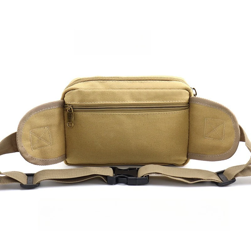 Unisex Canvas Multifunctional Waist Chest Bag Large Capacity for Outdoor Business with Multi-Pockets Money Collection