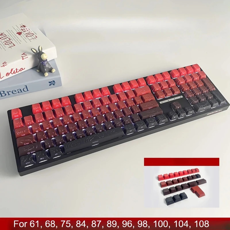 2025 Line Gradient Side Shine Through Keycaps Cherry Profile PBT Custom Keycaps for 60% 65% 75% 96% 98% 100% Mechanical Keyboard