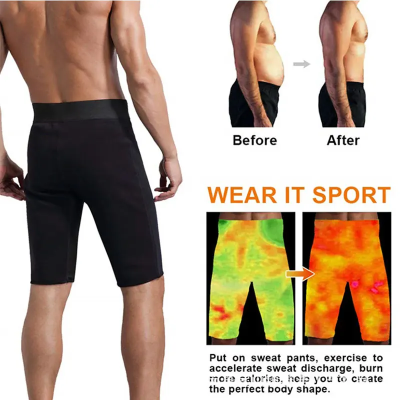 Men's Sauna Sweat Pants Tummy Tuck Sweat Shaping Pants Tight Fat Burning Slimming Shorts Weight Loss Slimming Bundle Pants