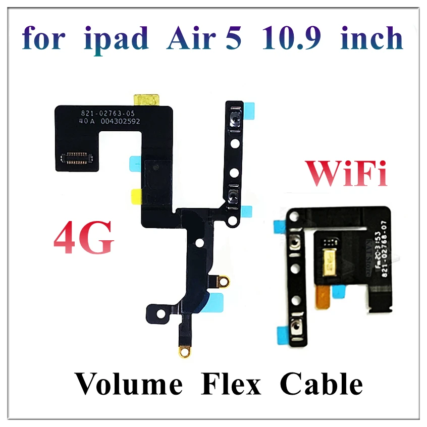 1Pcs OEM Volume Key Button Microphone Flex Cable Repair For iPad Air 5 2022 Air5 10.9 Inch A2588 A2589 A2591 Replacement Parts