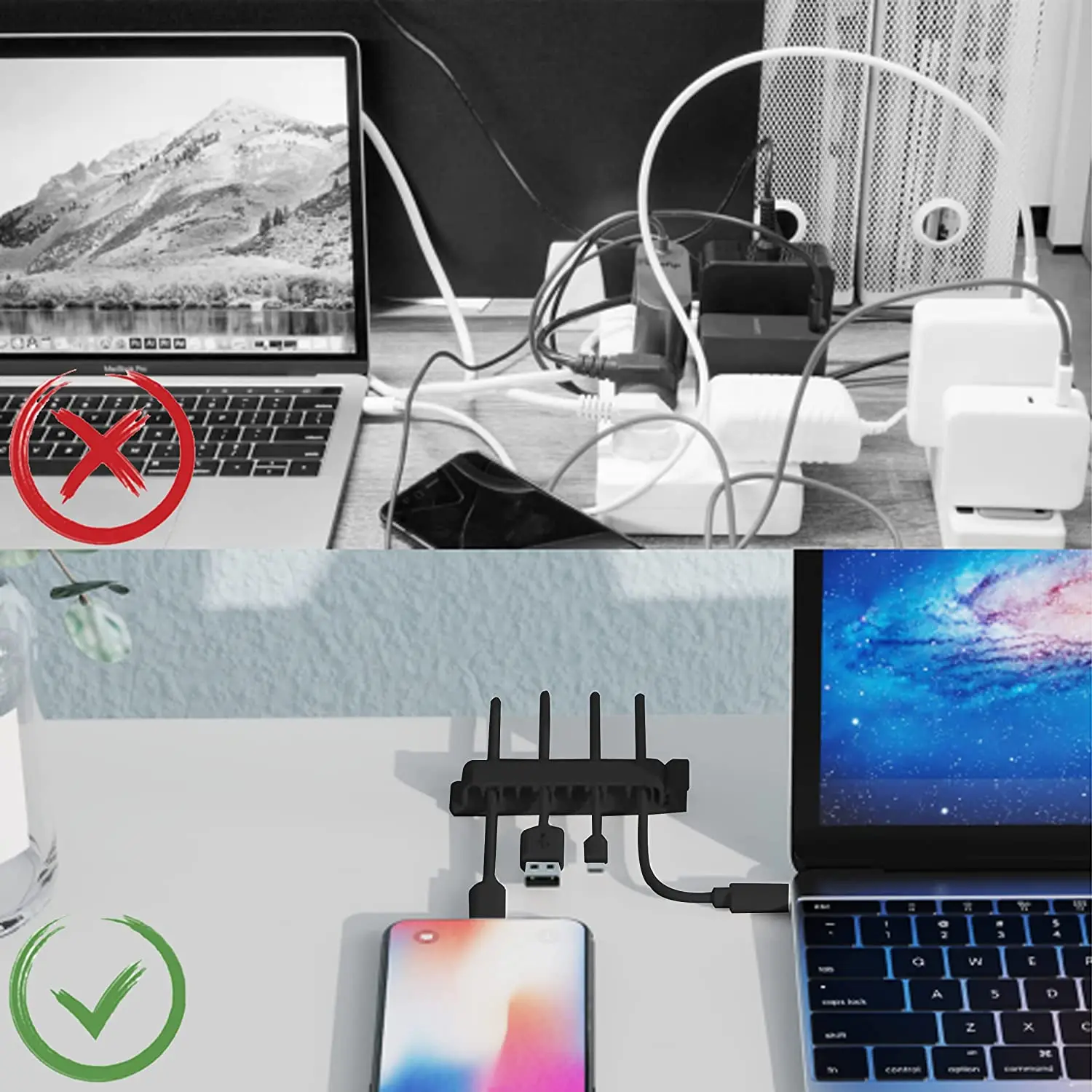 Self Adhesive Cable Management Clips Cable Organizers Wire Clips Cord Holder for Car TV PC Ethernet Cable Under Desk Home Office