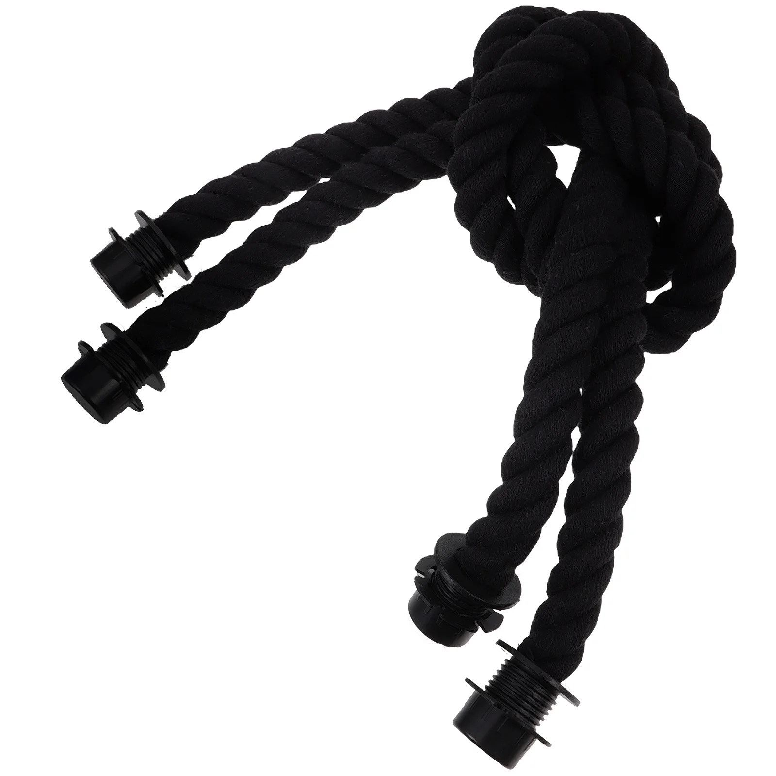 2 قطعة زر أسود حبل القنب مقابض DIY بها بنفسك حقيبة شاطئية القطن الكتان الأشرطة استبدال الملحقات السفر التعبئة العملي #1