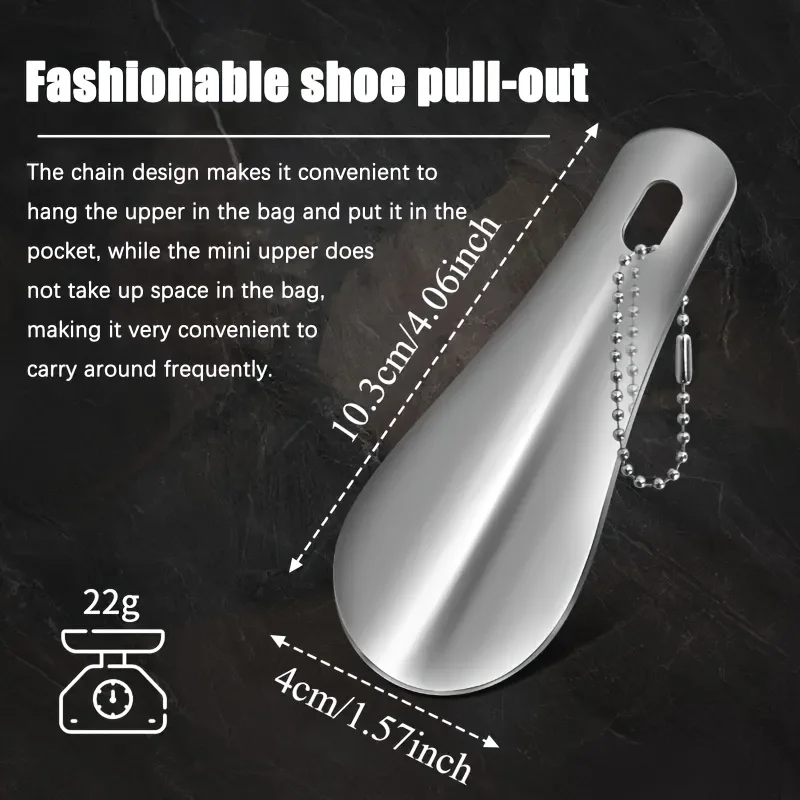 1pc mini stainless steel shoehorn, portable and ergonomic design, easy to put on and take off, auxiliary tools for wearing shoes