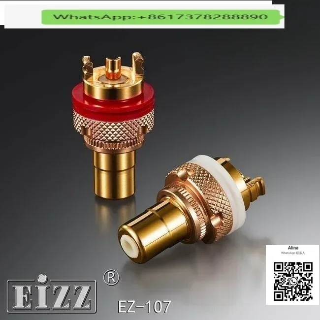 

a pair EIZZ EZ-107 phosphor bronze gold-plated HIF fever gallbladder machine audio RCA signal stand lotus
