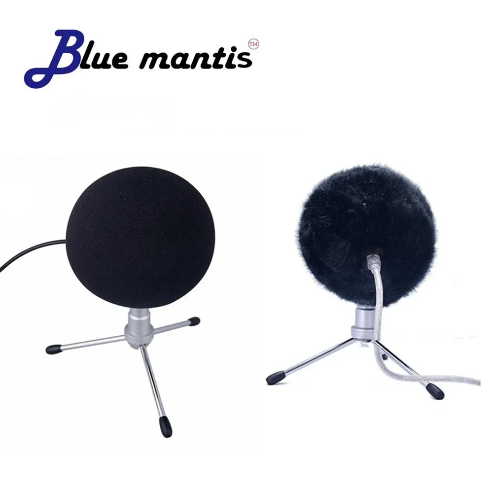 Artificial Fur Mic pára-brisas Muff para Blue Snowball, Louva-a-deus azul, Espuma do gato morto, Tampa externa do microfone