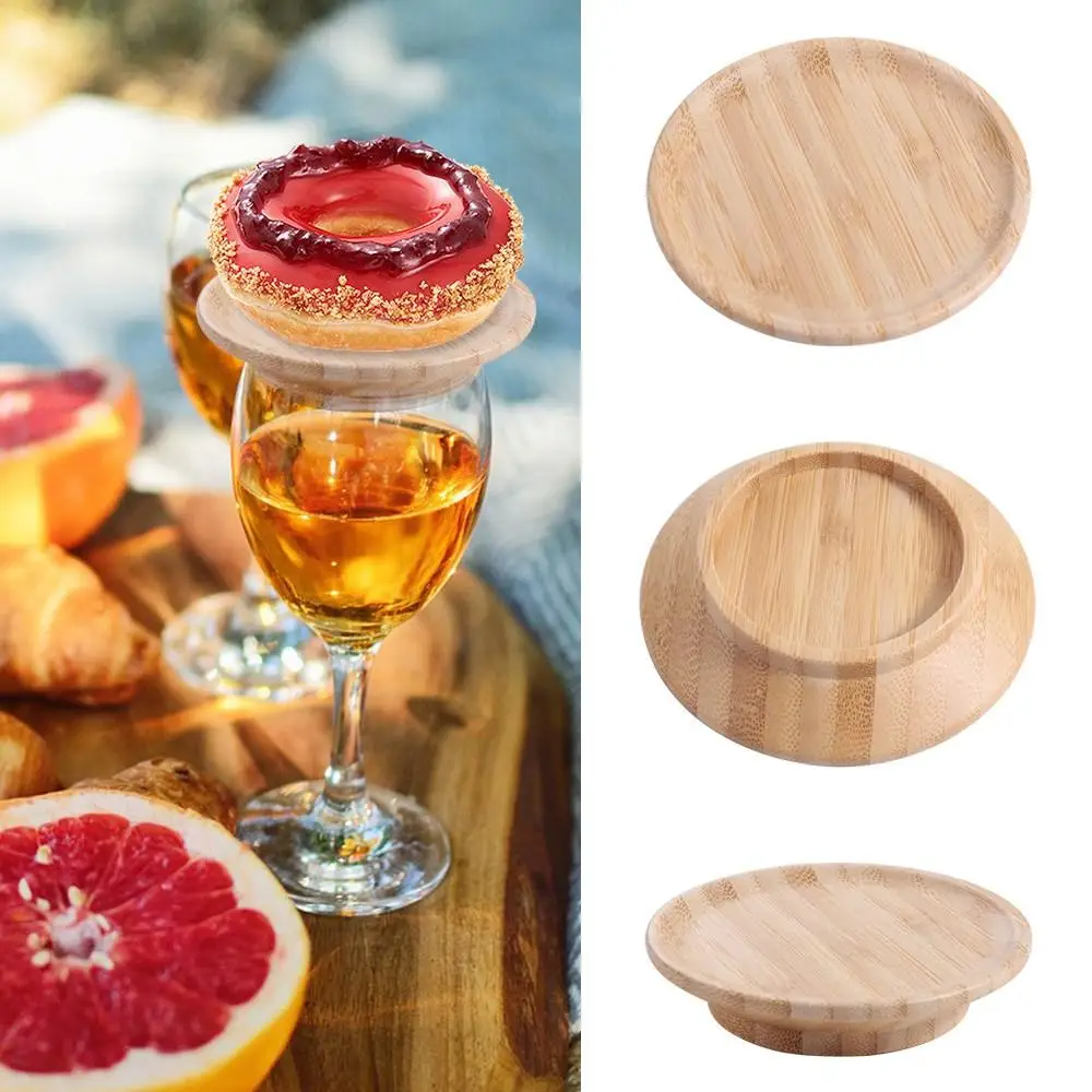 

Charcuterie Board Safety Wine Coaster Wooden Odorless Wooden Red Wine Lid Non-toxic Splashproof Dessert Wooden Tray Dessert