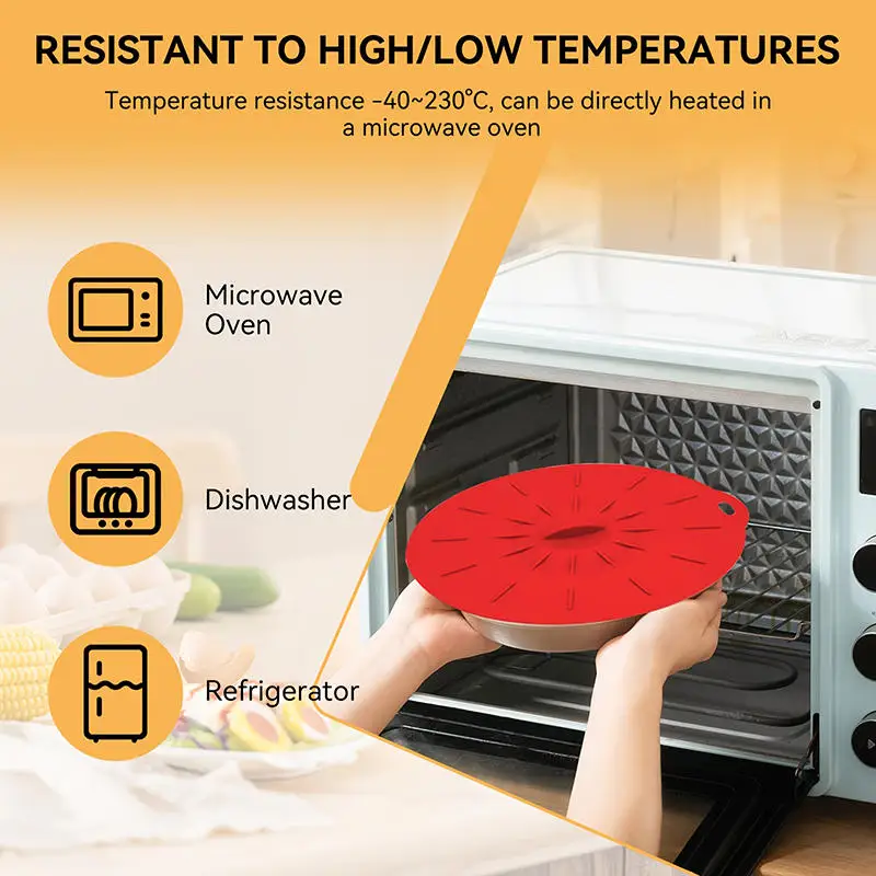 Silicone Covers Microwave Oven Splash Covers 5 Sizes Of Reusable Heat-resistant Food Sucker Covers Easy To Clean Sealing Cover