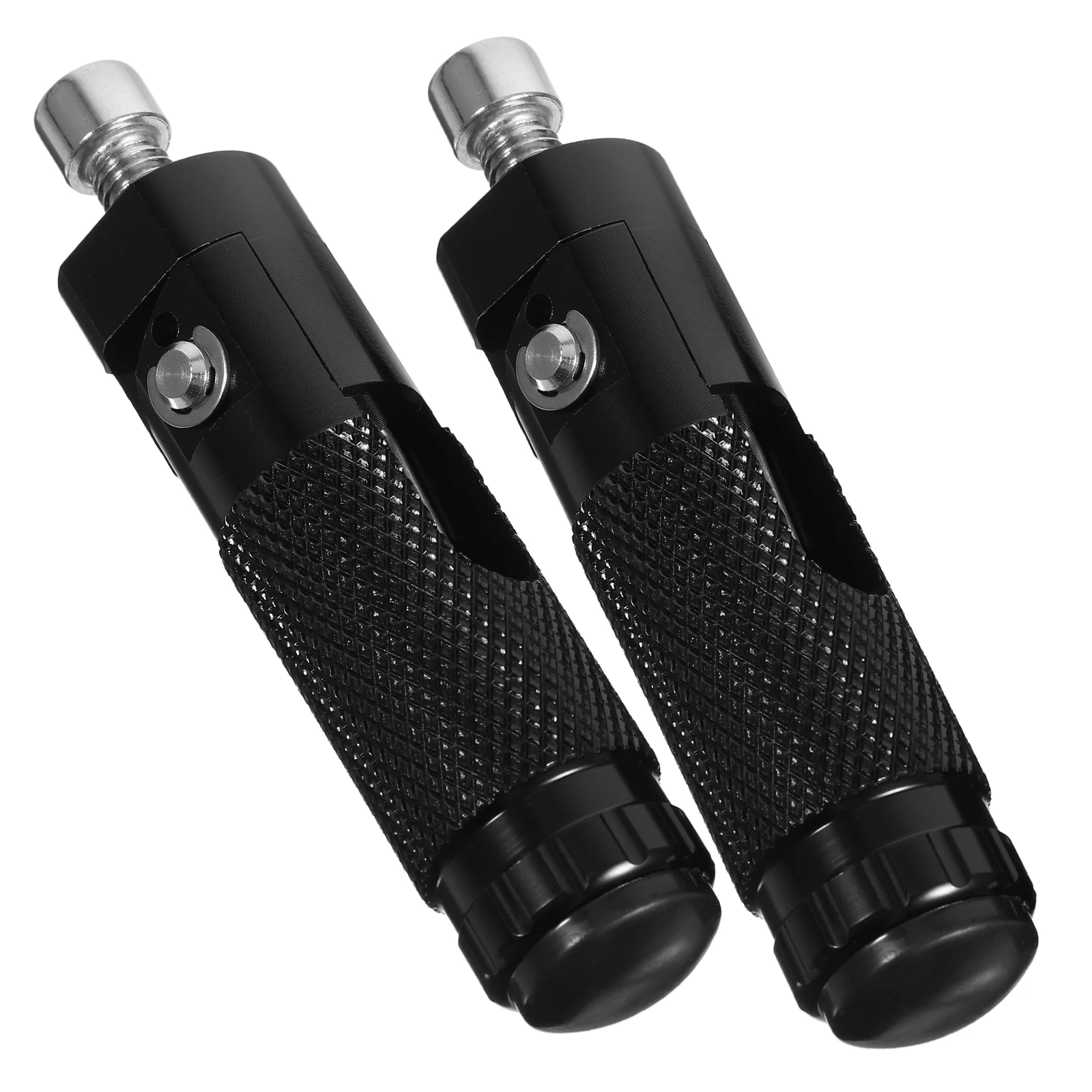 

2Pcs Motorcycle Foot Pegs CNC Aluminum Alloy Folding Round Footrest Silver Color Practical Sturdy Racing for Motorbike