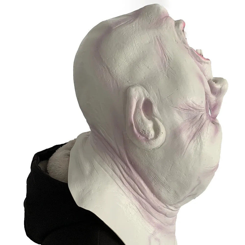 Horror-Latex-Vollkopfmaske mit Kopfunterschlag, gruselige, seltsame Monster-Kopfbedeckung für Halloween-Cosplay, Themenpartys und Kostüm-Requisiten – Detail 4