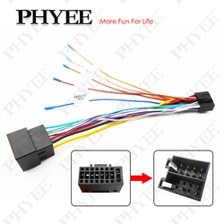 16 Pin to ISO Cable Adapter 16P Plug ISO Connector Wiring Harness Universal Accessory Wire For 2 Din Radio Car Android Head Unit