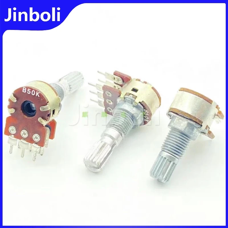 2PCS R1210G 12 Type B50K 6Pins Dual Speaker Amplifier Audio Volume Potentiometer Variable Resistor