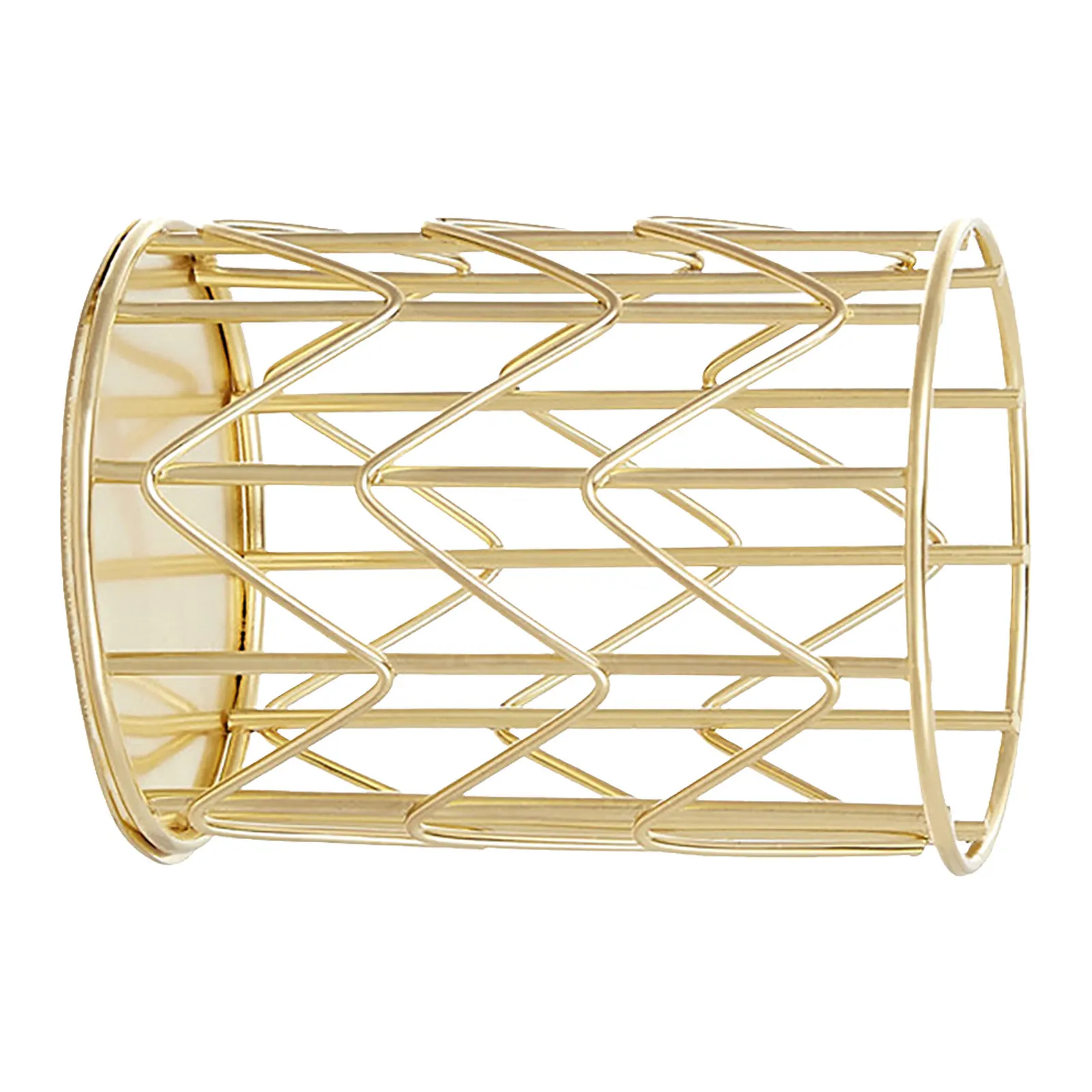 1Pcs Premium Iron Desktop Pen Holder Gold Plated Rust Resistant Simple Design Multipurpose Organizer for Pens Brushes Tableware