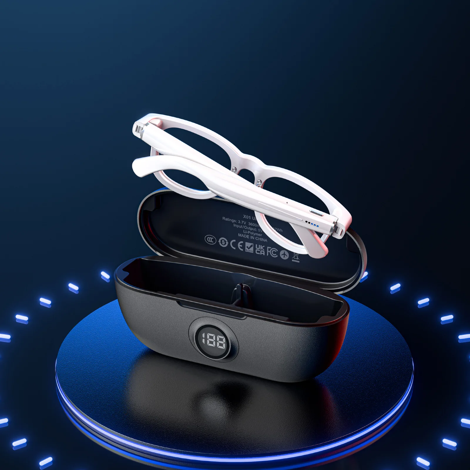 New 800W HD Smart Glasses Photo Video 3600 Battery Box AI Voice Translation Color Changing Noise Reduction Smart Glasses