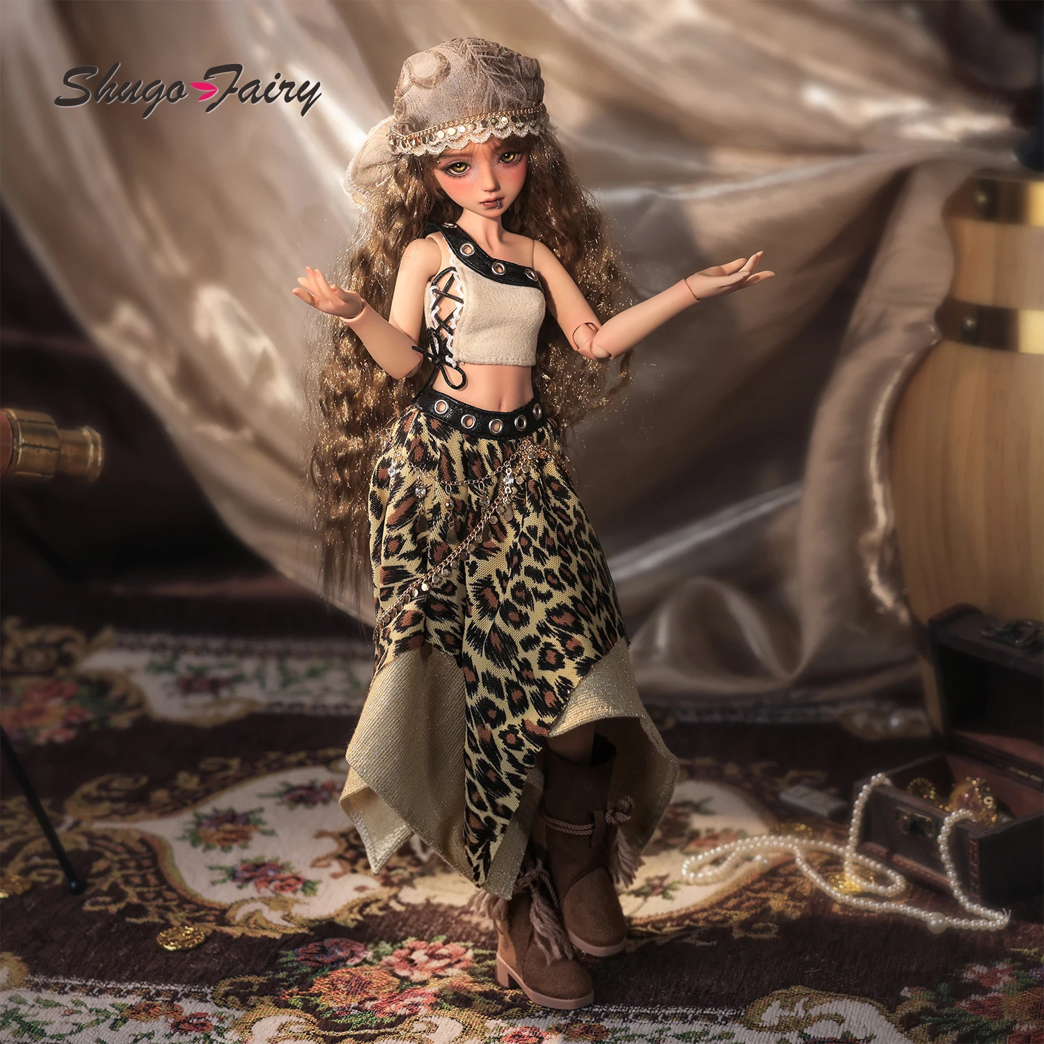ShugaFairy Nephis A BJD 1/6 Fullset Resin Bohemian Nomadic FortuneTeller Female Leopard Print Skirt Boots FC Ball Jointed Doll - view 5