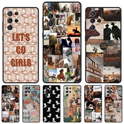 Western Cowgirl Cowboy Boho Aesthetic phone case For Samsung Galaxy S24 S25 S23 S22 Ultra Note 10 20 Plus S20 S21 FE Cover